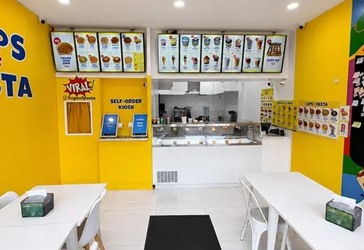 Inside a Cups of Pasta shop