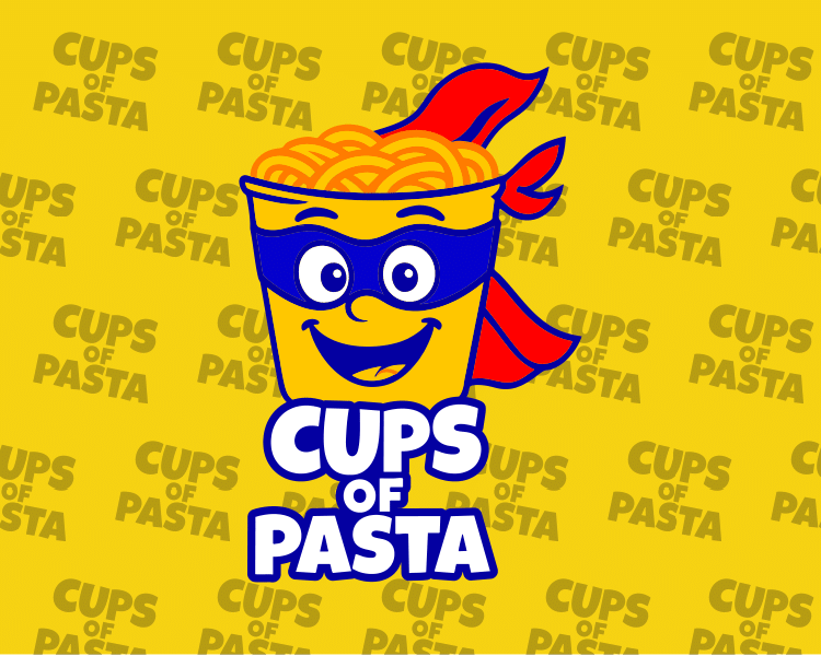 A Cups of Pasta cup, ready for pickup